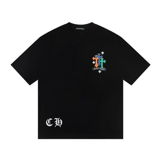 Chantal Heather Flower T-Shirt Black by Chrome Hearts