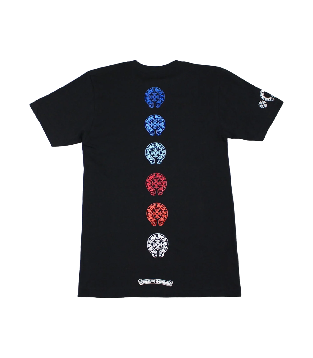 Multi Colored Horseshoe Straight Cross T-Shirt By Chrome Hearts